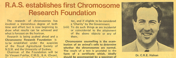 RAS establish Chromosome Research Foundation in association with the University of Sydney