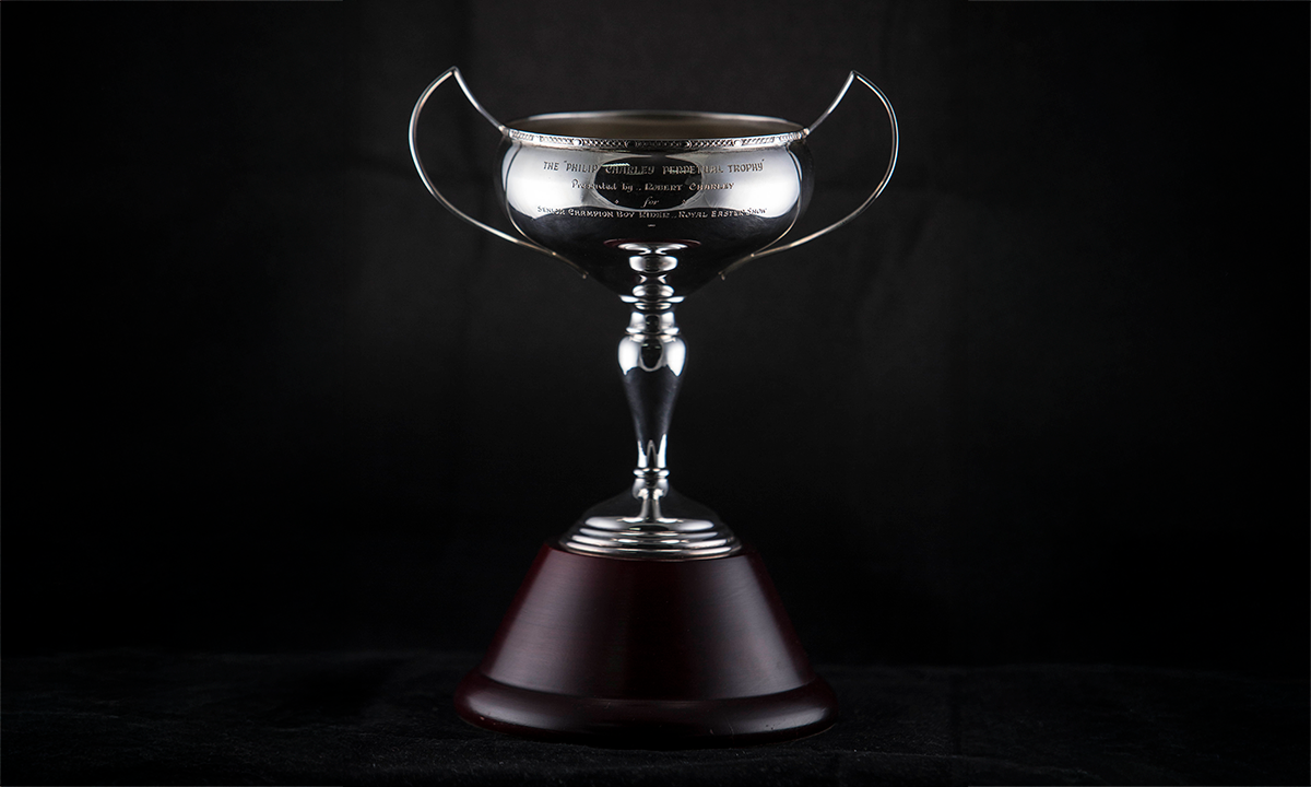 Silver twin handled cup on a tapered round base. First presented in 1977.